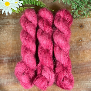 "Raspberry" Kidsilk Mohair Hand-dyed Yarn