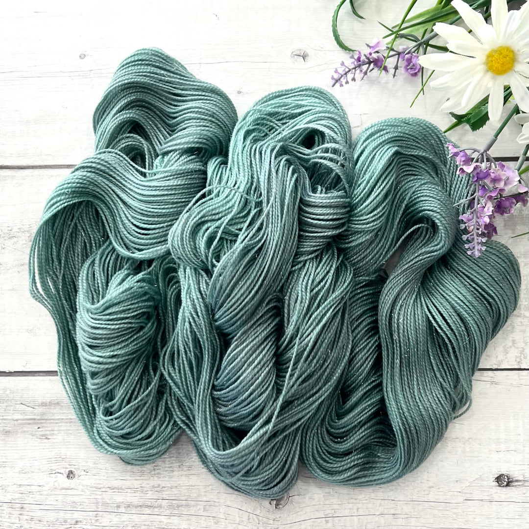 "Clary Sage" Deluxe Sparkle Fingering Hand-dyed Yarn