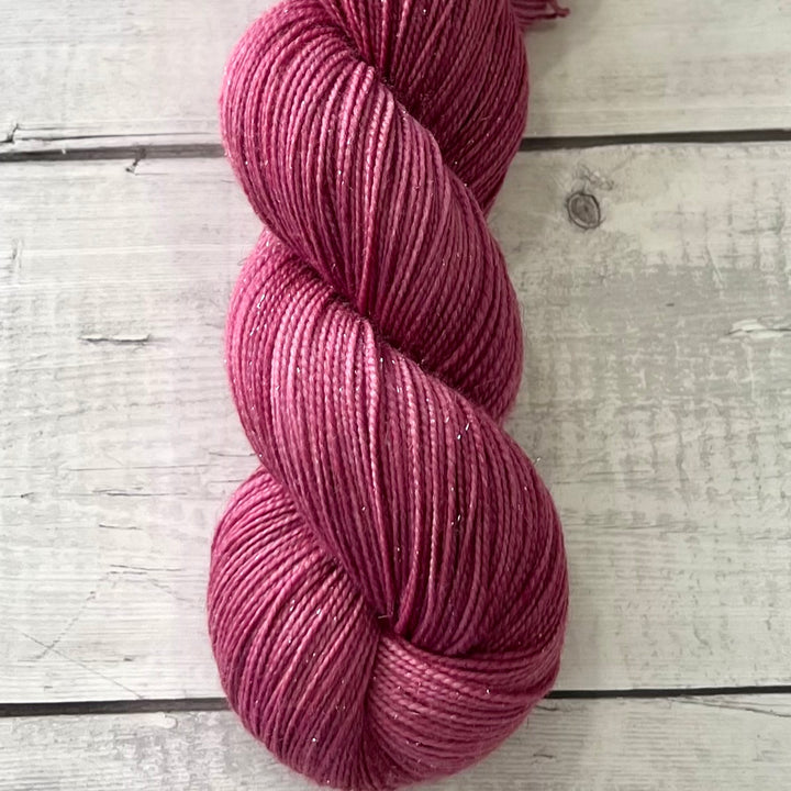 "Plumeria" Deluxe Sparkle Fingering Hand-dyed Yarn