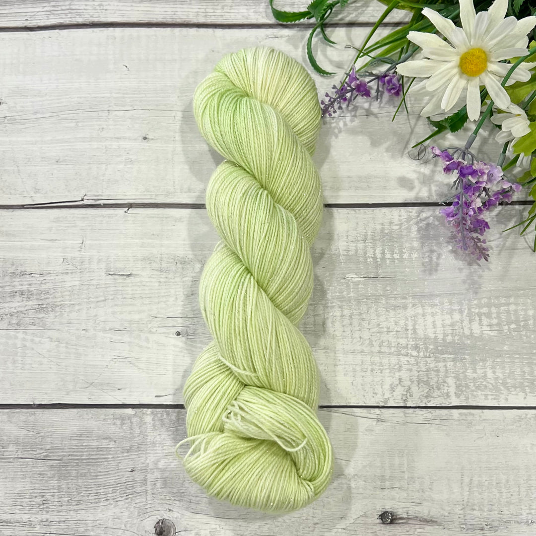 "Limelight" Deluxe Sparkle Fingering Hand-dyed Yarn