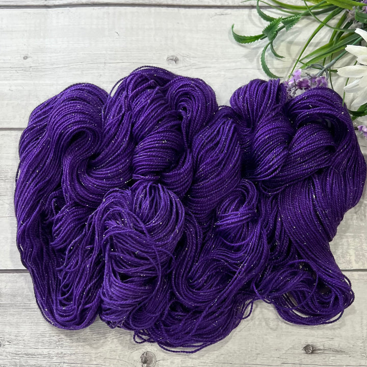 "Amethyst" Deluxe Sparkle Fingering Hand-dyed Yarn