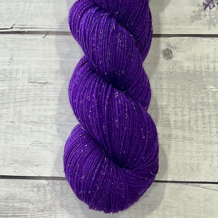 "Amethyst" Deluxe Sparkle Fingering Hand-dyed Yarn