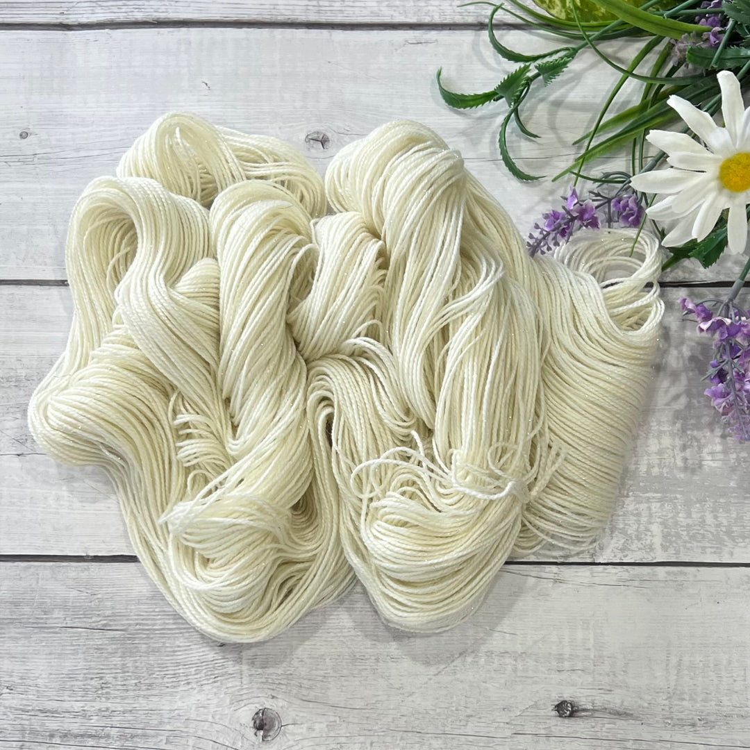 "Pearl" Deluxe Sparkle Fingering Hand-dyed Yarn