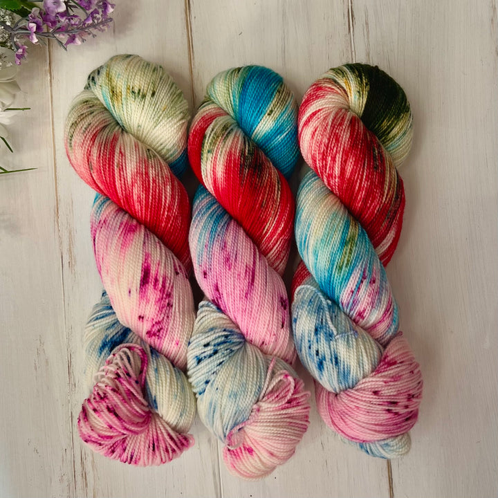 "Girl's Just Wanna Have Fun"  Deluxe Sock Hand-dyed Yarn