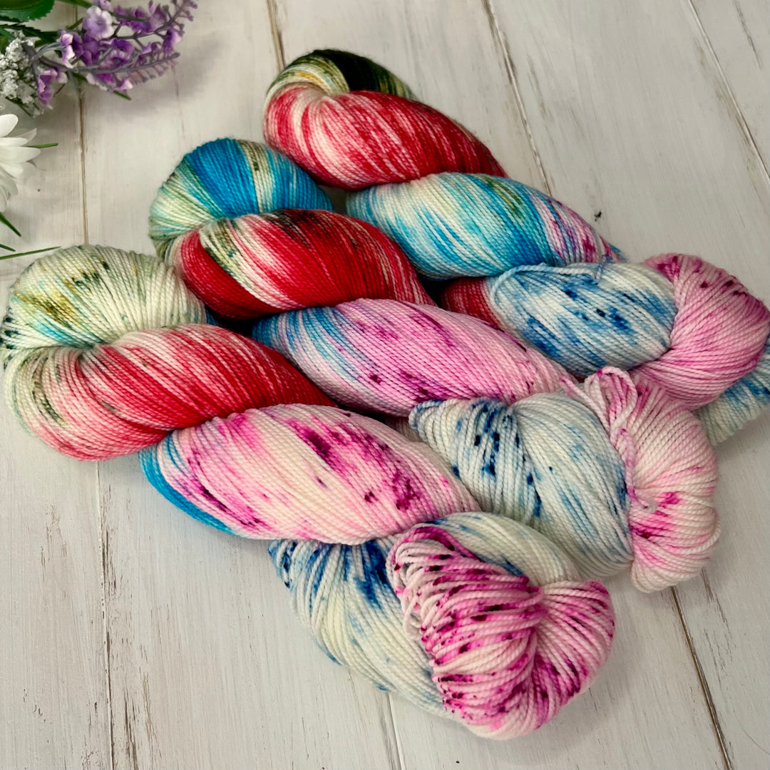 "Girl's Just Wanna Have Fun"  Deluxe Sock Hand-dyed Yarn