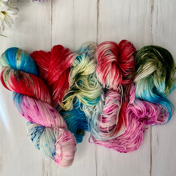 "Girl's Just Wanna Have Fun"  Deluxe Sock Hand-dyed Yarn