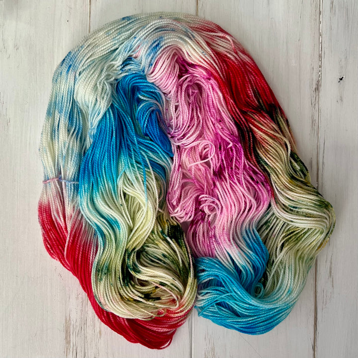 "Girl's Just Wanna Have Fun"  Deluxe Sock Hand-dyed Yarn