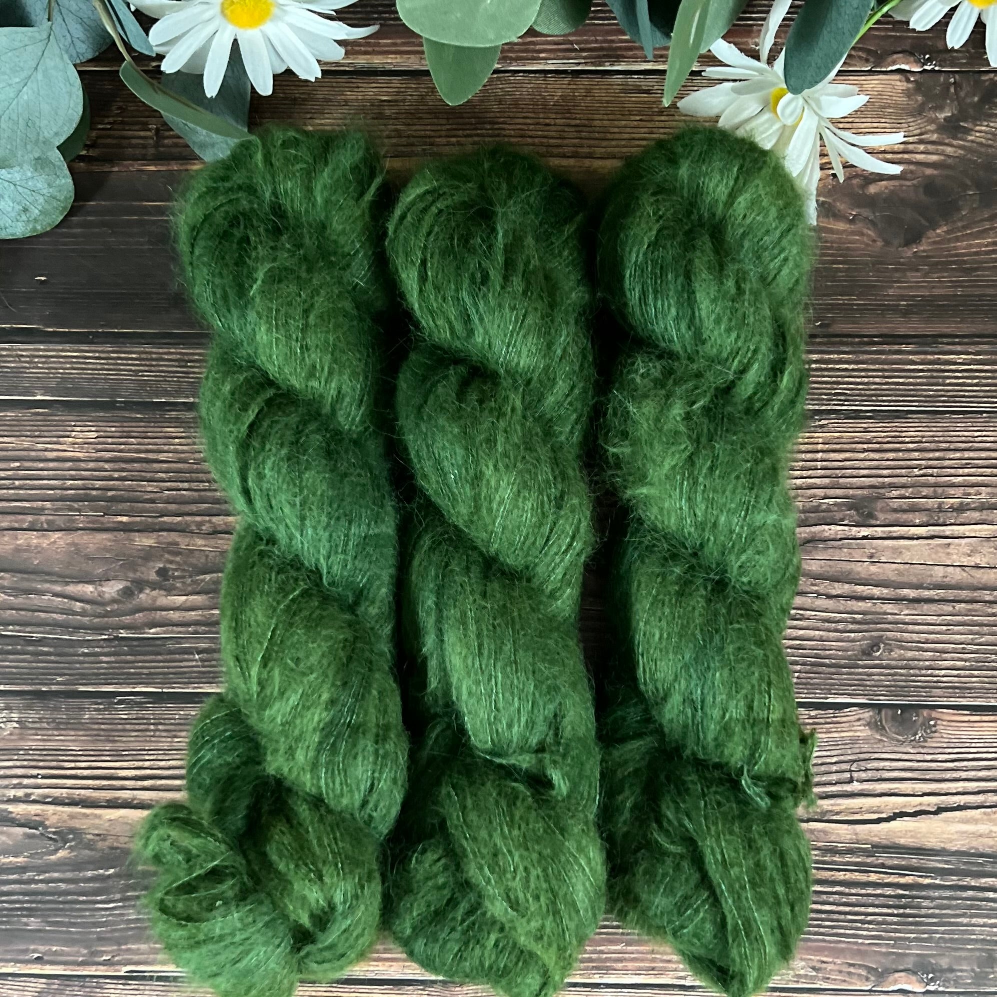 "Evergreen" Suri Alpaca Hand-dyed Yarn