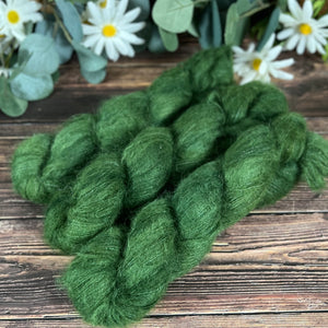 "Evergreen" Suri Alpaca Hand-dyed Yarn