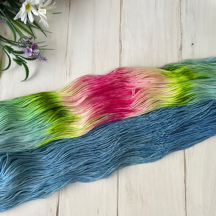 "Apple Blossom" Hand-dyed Yarn Assigned Pooling