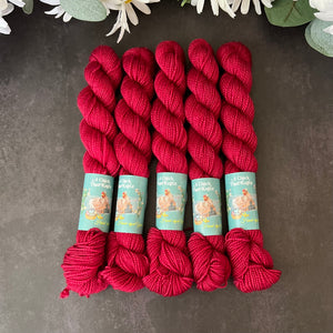 "Crimson" Mini Sock Hand-dyed Yarn