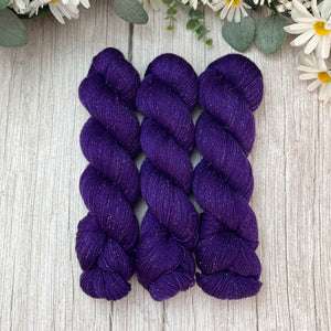 "Amethyst" Deluxe Sparkle Fingering Hand-dyed Yarn