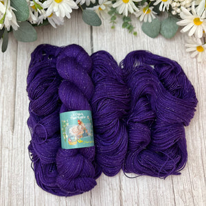 "Amethyst" Deluxe Sparkle Fingering Hand-dyed Yarn