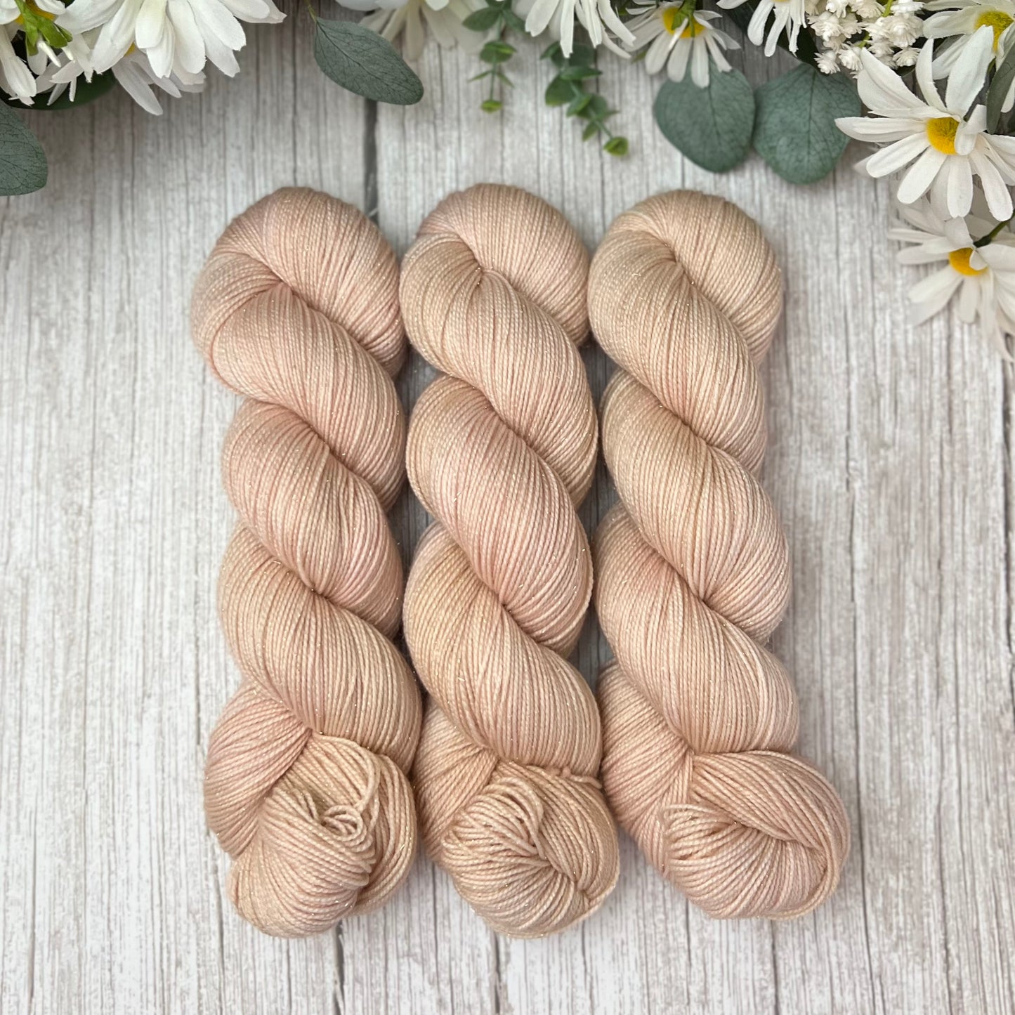 "Seashells" Deluxe Sparkle Fingering Hand-dyed Yarn