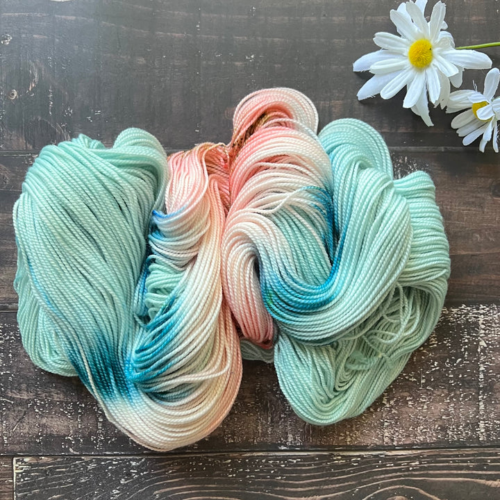 "Forget Me Not" Assigned Pooling Hand-dyed Yarn