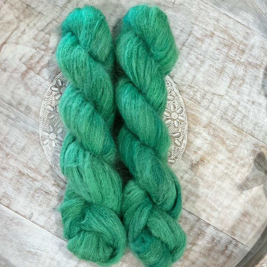 "Kiwi Breeze" Suri Alpaca Hand-dyed Yarn