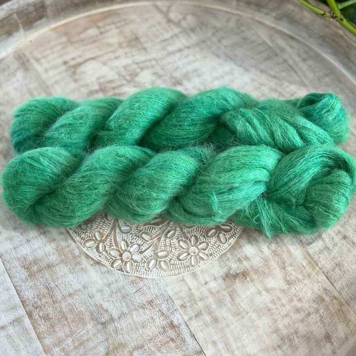 "Kiwi Breeze" Suri Alpaca Hand-dyed Yarn