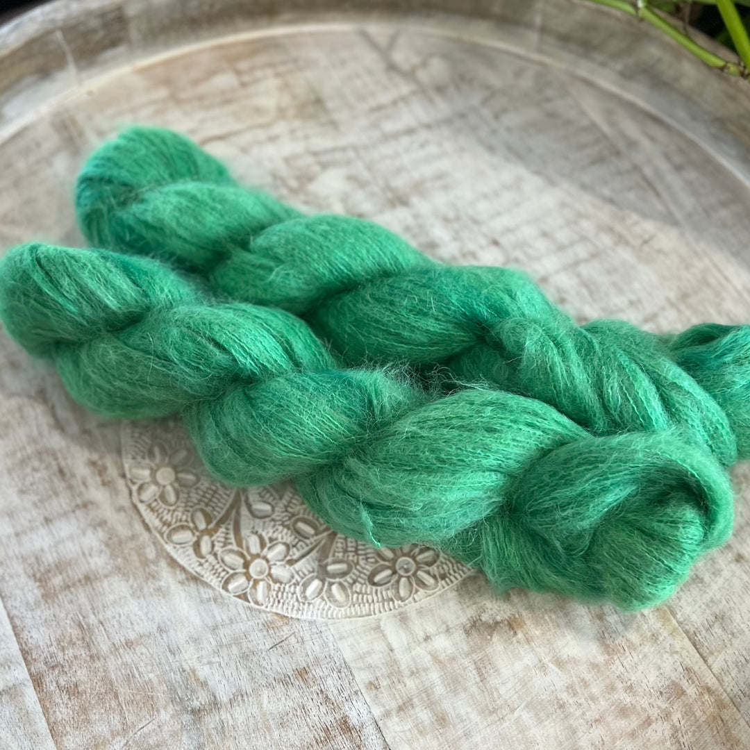 "Kiwi Breeze" Suri Alpaca Hand-dyed Yarn