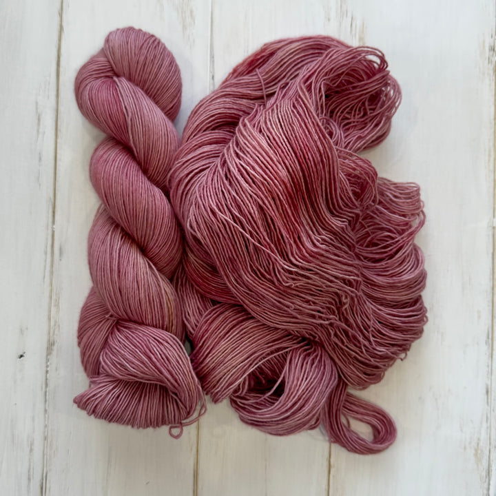 "Dusty Rose" Hand-Dyed Yarn - Singles Fingering