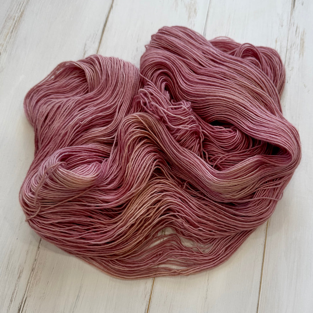 "Dusty Rose" Hand-Dyed Yarn - Singles Fingering