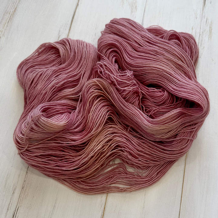 "Dusty Rose" Hand-Dyed Yarn - Singles Fingering