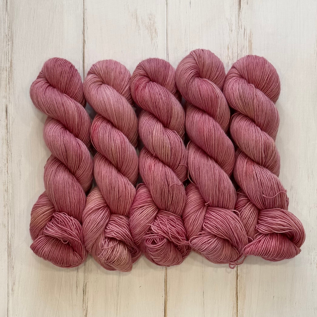 "Dusty Rose" Hand-Dyed Yarn - Singles Fingering