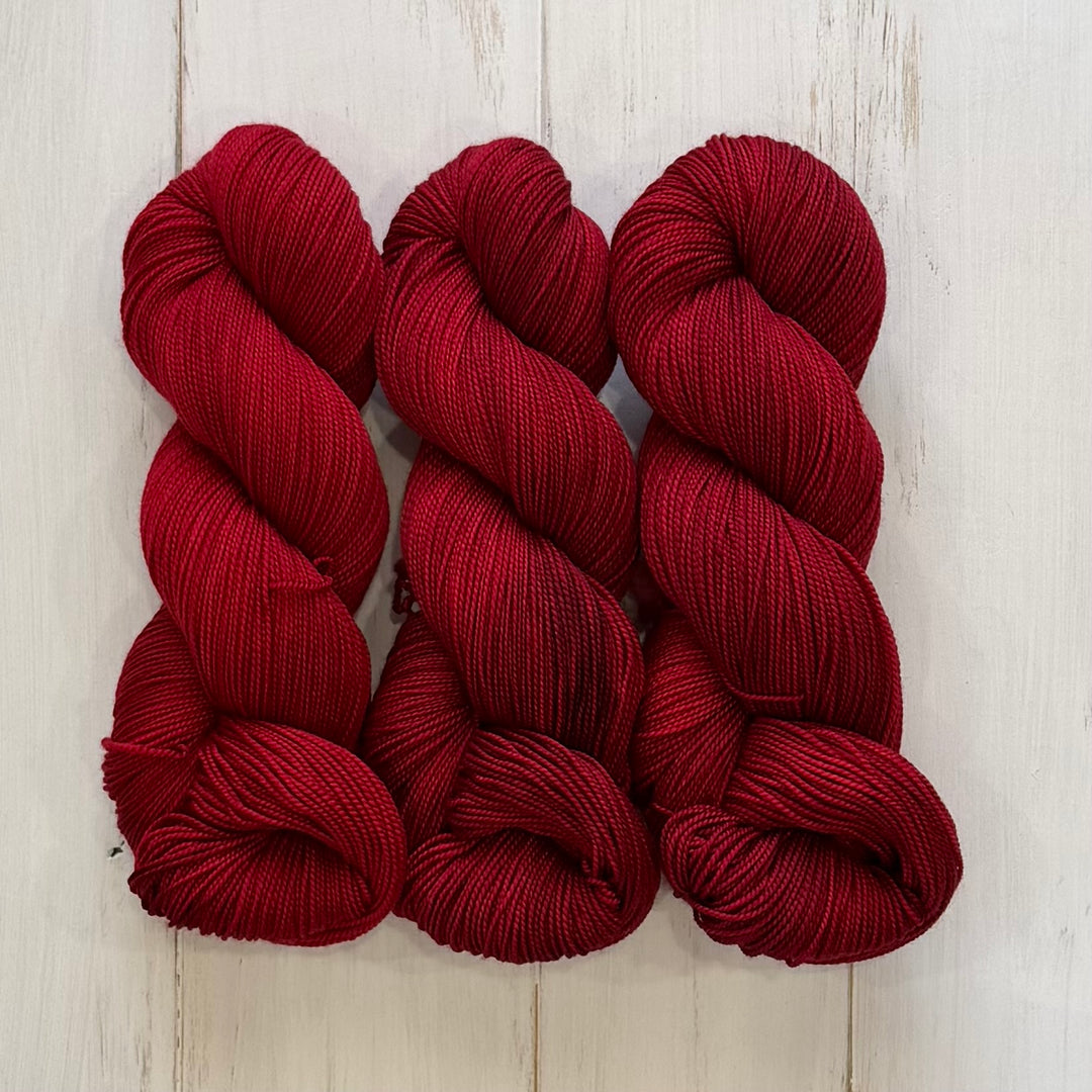 "Rose Red" Hand-Dyed Yarn - Deluxe Sock