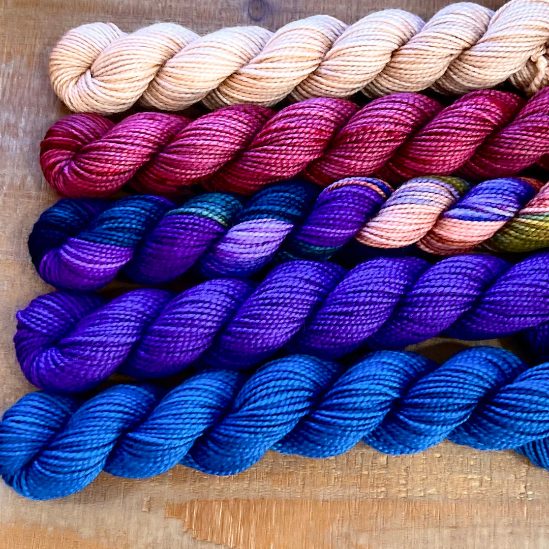 Stained Glass 5-Skein Mini Bundle Hand-dyed Yarn