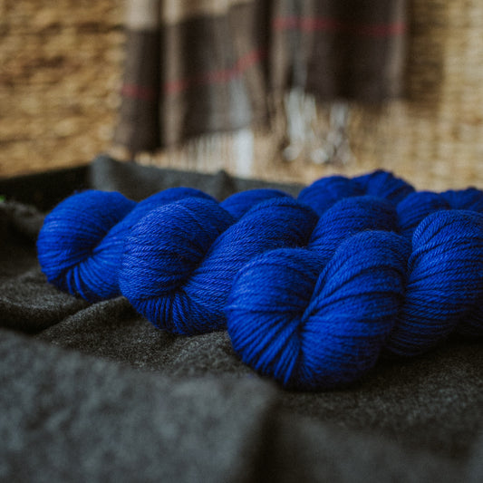 "Grey's Sapphire" Yak/Silk DK Hand-Dyed Yarn