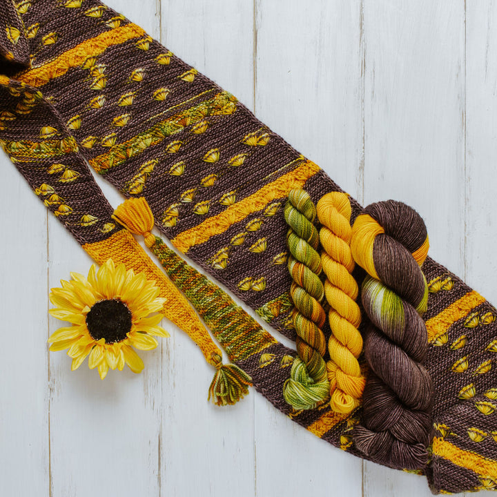 "Sunflower" Assigned Pooling Hand-Dyed Yarn – Garden Collection