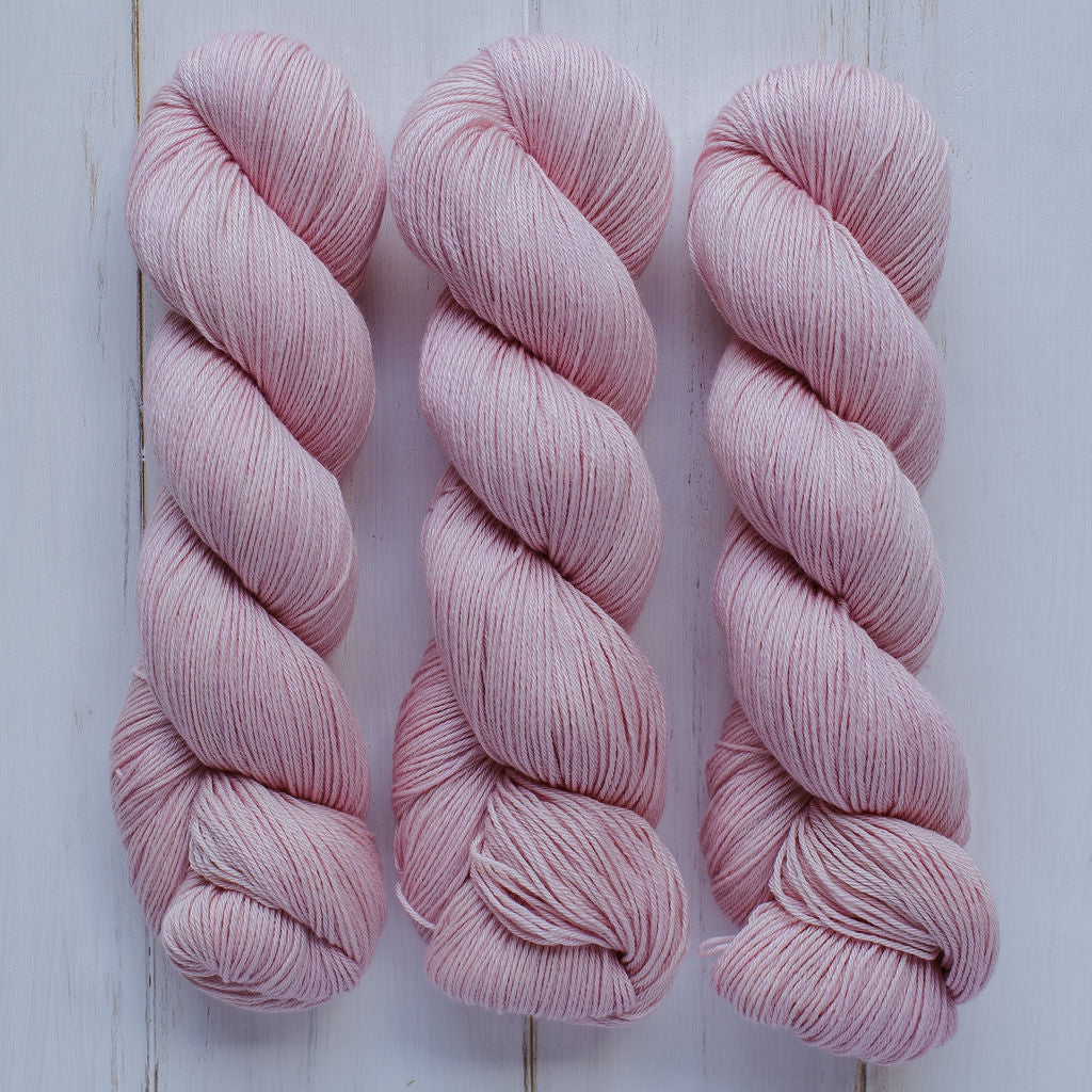 "Carnation" Hand-Dyed Merino/Cotton Yarn