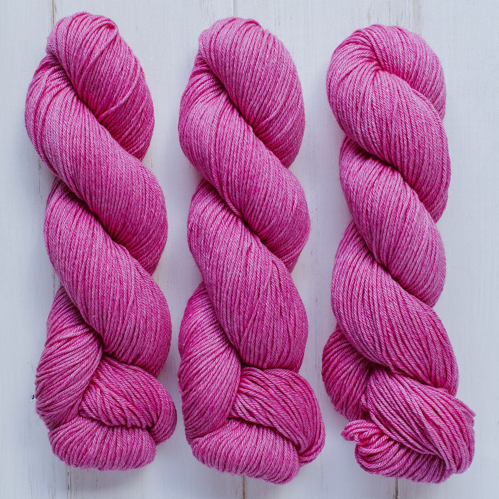 "Fuchsia" Hand-Dyed Merino/Cotton Yarn