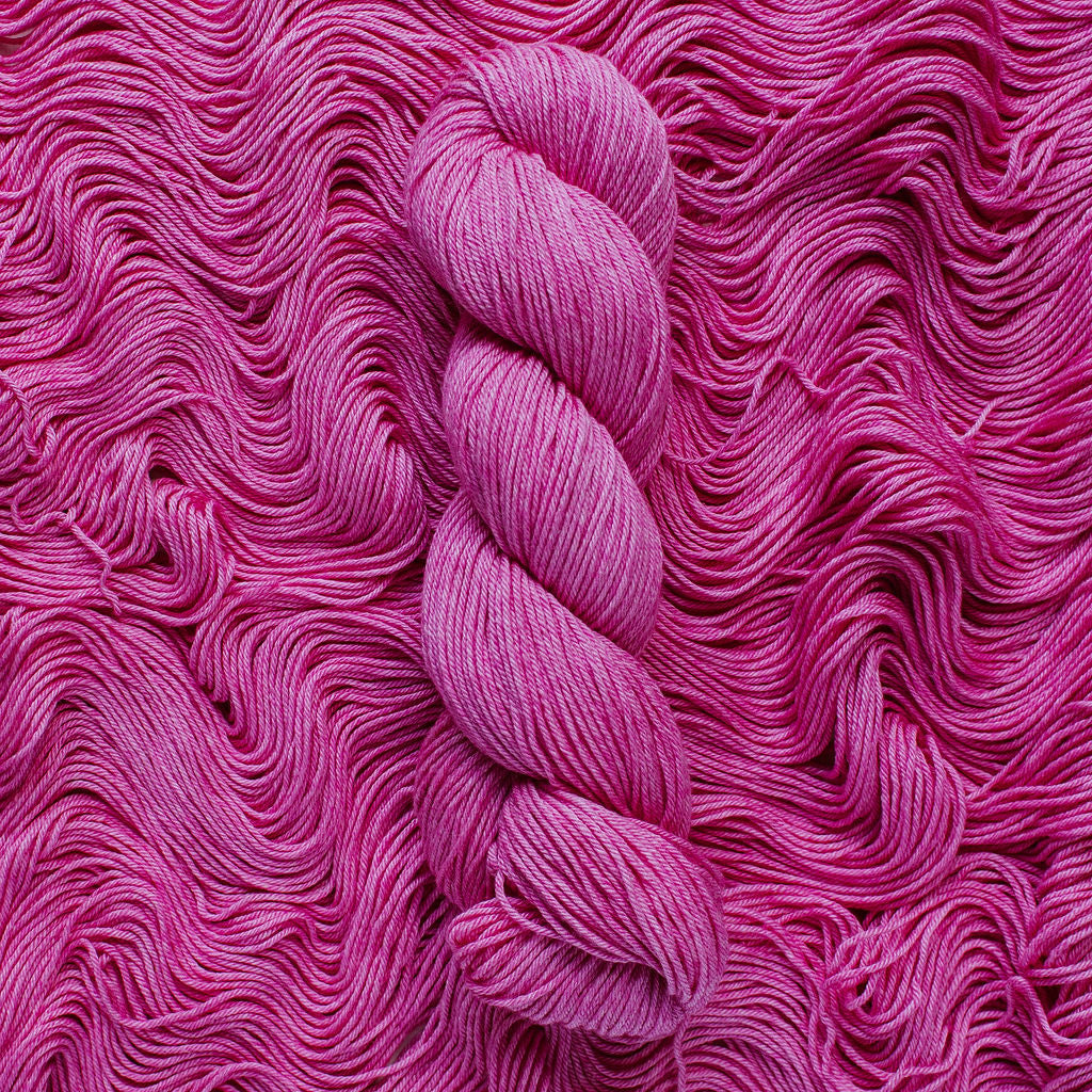"Fuchsia" Hand-Dyed Merino/Cotton Yarn