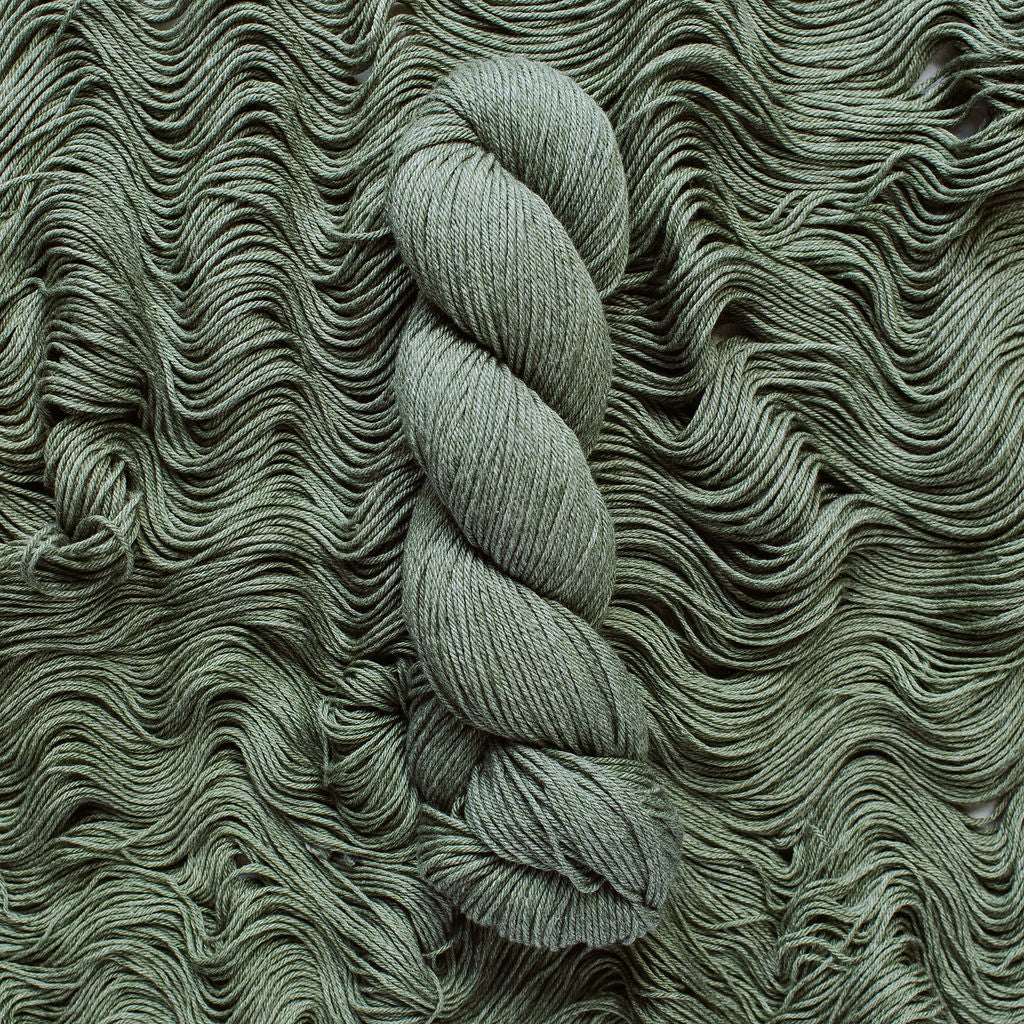 "Moss" Hand-Dyed Merino/Cotton Yarn
