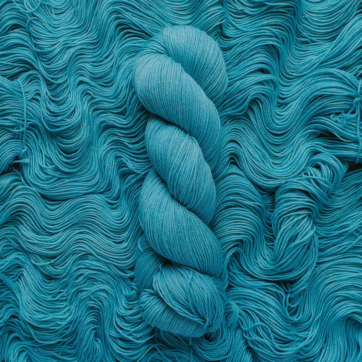 "Turquoise" Hand-Dyed Merino/Cotton Yarn