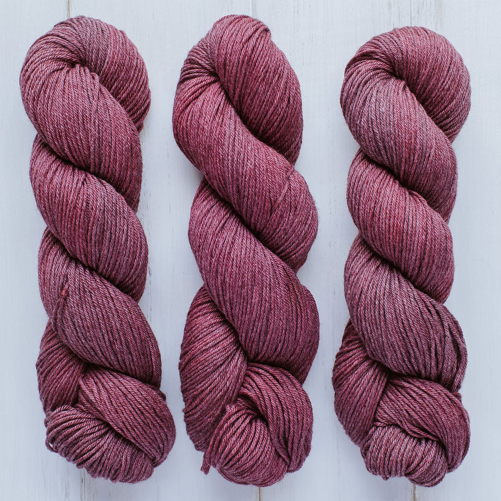 "Strawberry Jam" Hand-Dyed Merino/Cotton Yarn