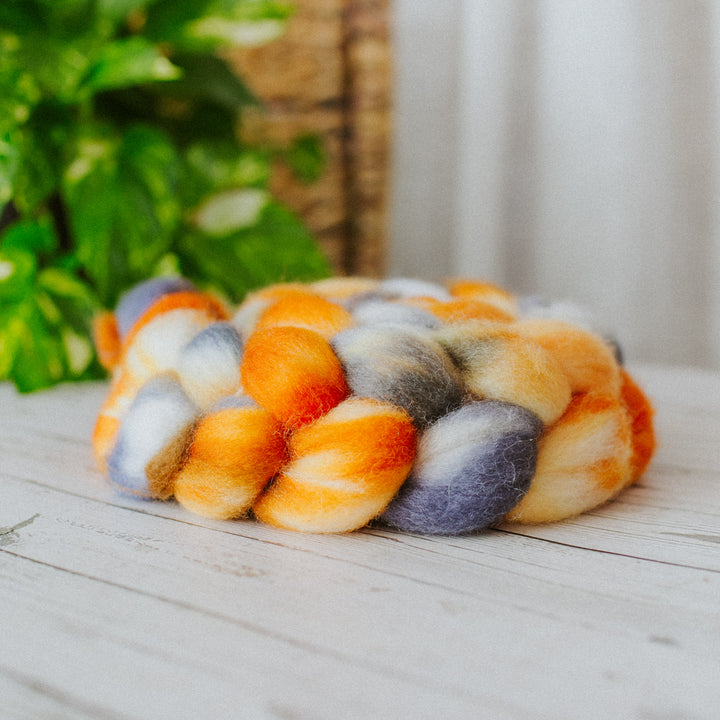 "Inferno" Hand-Dyed Roving - BFL