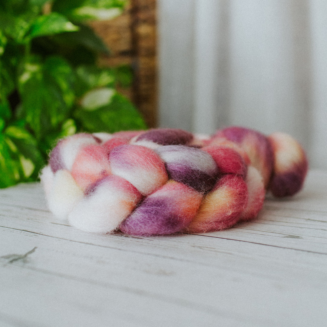 "Pink Bahama" Hand-Dyed Roving