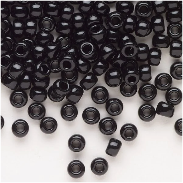 Opaque Black Miyuki Rocailles #6 - 25 gm