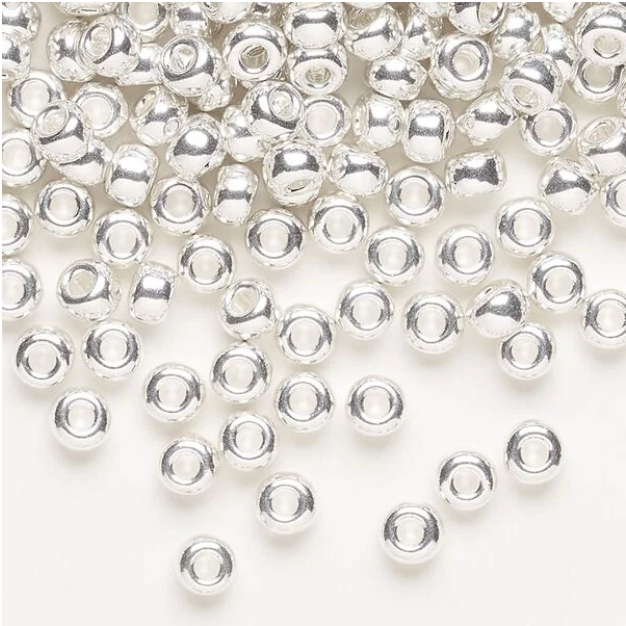 Opaque Silver-Plated Miyuki Rocailles #6 - 4 gm