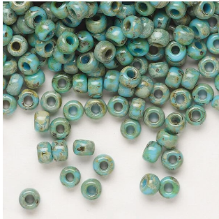 Opaque Picasso Turquoise Blue Miyuki Rocailles 