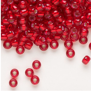Transparent Silver-Lined Red Miyuki Rocailles 