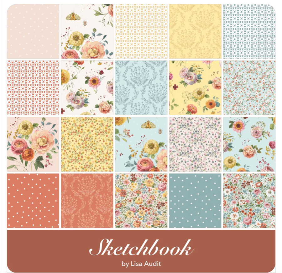 "Sketchbook" 10 Inch Stacker Layer Cake (42 pieces)