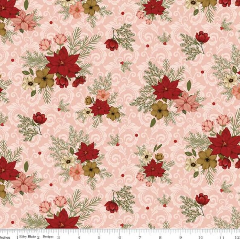 Christmas Greetings 1-Yard Bundle Spruce by Sandy Gervais for Riley Blake
