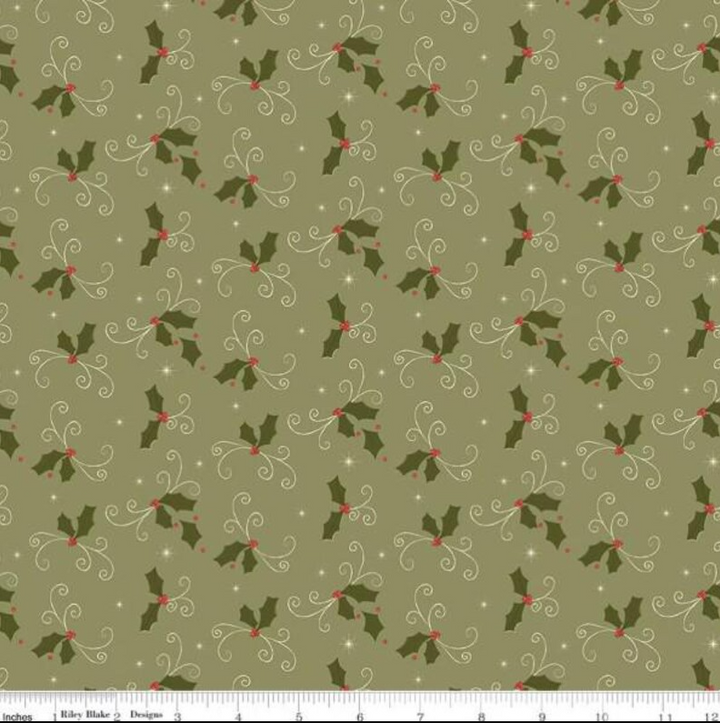 Christmas Greetings 1-Yard Bundle Spruce by Sandy Gervais for Riley Blake