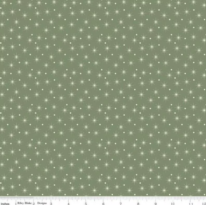 Christmas Greetings 1-Yard Bundle Spruce by Sandy Gervais for Riley Blake