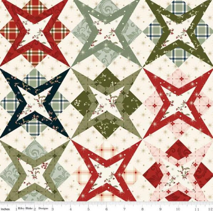 Christmas Greetings 1-Yard Bundle Spruce by Sandy Gervais for Riley Blake