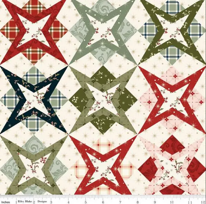 Christmas Greetings 1-Yard Bundle Cream by Sandy Gervais for Riley Blake