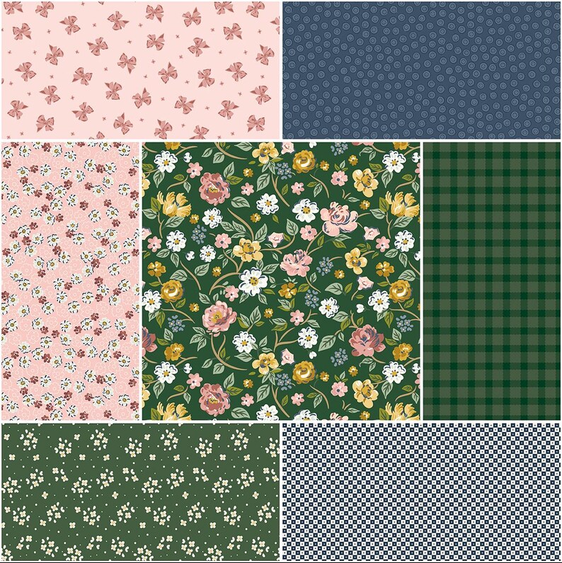 Rosewood 1 Yard Bundle Woodland, 7 Pcs. By Jessica Chertkow for Riley Blake Designs