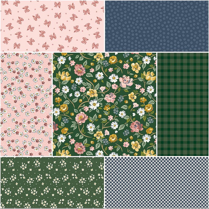 Rosewood 1 Yard Bundle Woodland, 7 Pcs. By Jessica Chertkow for Riley Blake Designs
